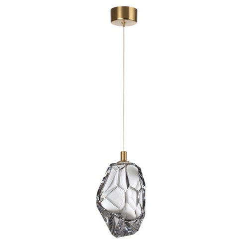 Светильник подвесной LED Gemme 7114/4LA Odeon Light прозрачный на 1 лампу, основание бронзовое в стиле классический современный выдувное