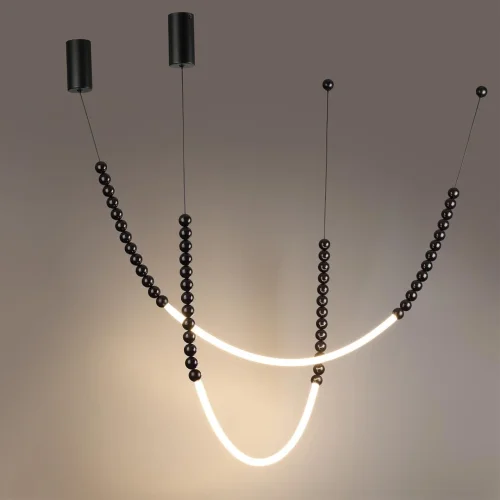 Светильник подвесной Monella 7149/24CL Odeon Light чёрный на 2 лампы, основание чёрное в стиле классический современный линейный бусы фото 4 Светильник подвесной Monella 7149/24CL Odeon Light чёрный на 2 лампы, основание чёрное в стиле классический современный линейный бусы фото 4