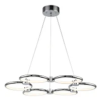 Светильник подвесной LED с пультом Aura 10253/6LED Escada белый на 1 лампу, основание хром в стиле хай-тек кольца Светильник подвесной LED с пультом Aura 10253/6LED Escada белый на 1 лампу, основание хром в стиле хай-тек кольца