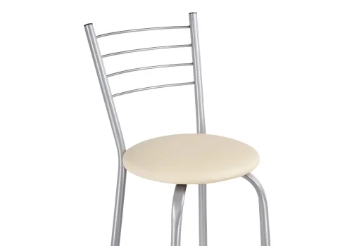 Барный стул Sadov ваниль в крапинку / светлый мусс 459664 Woodville, бежевый/искусственная кожа, ножки/металл/серый, размеры - ****410*470 фото 5