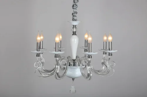 Люстра подвесная Alvara OML-79303-08 Omnilux без плафона на 8 ламп, основание белое в стиле классический  фото 6