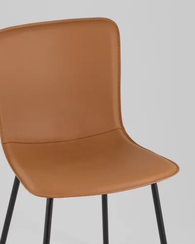 Стул обеденный Pluto,  коричневый УТ000039214 Stool Group, коричневый/экокожа, ножки/металл/чёрный, размеры - ***** фото 7