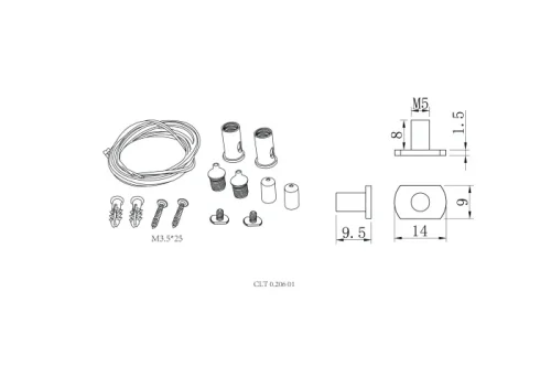 Подвесной комплект для магнитного шинопровода (2 шт.) CLT 0.206 01 Crystal Lux чёрный в стиле современный для светильников серии Укс5 (Ux5) ux5 узкий магнитный двусторонний фото 2 Подвесной комплект для магнитного шинопровода (2 шт.) CLT 0.206 01 Crystal Lux чёрный в стиле современный для светильников серии Укс5 (Ux5) ux5 узкий магнитный двусторонний фото 2