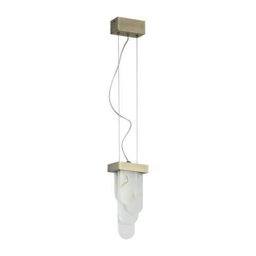 Светильник подвесной LED Foros 5437/12L Odeon Light белый на 1 лампу, основание бронзовое в стиле современный минимализм 