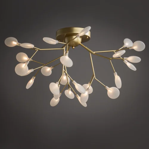 Люстра подвесная Florencia FR5049PL-27G Freya белая на 27 ламп, основание золотое в стиле современный флористика ветви фото 8