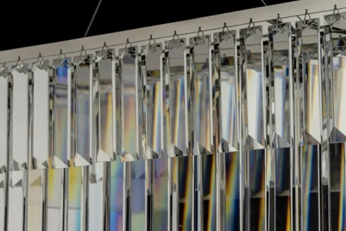 Люстра подвесная хрустальная Enio E 1.5.70X25.100 NP Arti Lampadari прозрачная на 8 ламп, основание никель в стиле арт-деко классический  фото 2