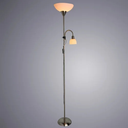 Торшер напольный  DUETTO A9569PN-2SS Arte Lamp для чтения белый 2 лампы, основание серебряное серое в стиле современный
 фото 2