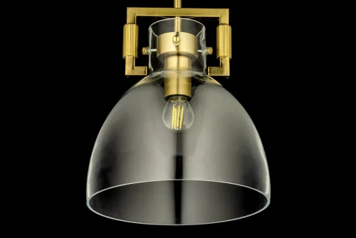 Светильник подвесной Daiano E 1.P1 CL Arti Lampadari прозрачный 1 лампа, основание золотое в стиле кантри лофт  фото 4