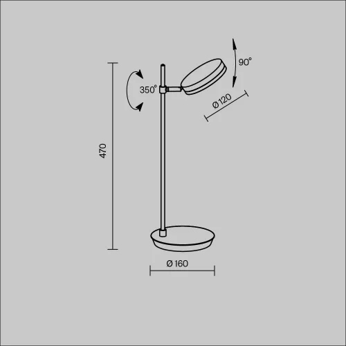 Настольная лампа LED Fad MOD070TL-L8B3K Maytoni белая на 1 лампу, основание чёрное металл в стиле хай-тек фото 3