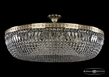 Люстра потолочная хрустальная 19041/100IV G Bohemia Ivele Crystal прозрачная на 20 ламп, основание золотое в стиле классика sp