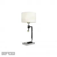 Настольная лампа City TJ001 CR iLamp белая 1 лампа, основание хром металл в стиле современный американский для чтения