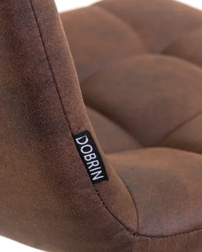 Стул барный набор 2 шт. SET-2 8078-LML NICOLE, цвет сиденья коричневая микрофибра (PK-03), черные матовые ножки Dobrin, /микрофибра, ножки/металл/чёрный, размеры - *1050***430*520 фото 8