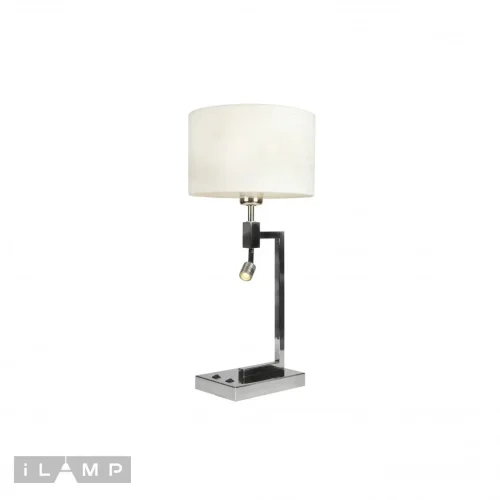 Настольная лампа City TJ001 CR iLamp белая 1 лампа, основание хром металл в стиле современный американский для чтения