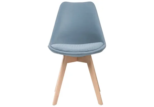 Деревянный стул Bonuss light blue / wood 15223 Woodville, голубой/велюр, ножки/массив бука дерево/натуральный, размеры - ****490*560 фото 2