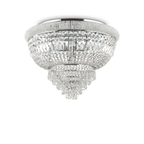 Люстра потолочная DUBAI PL24 CROMO Ideal Lux прозрачная на 24 лампы, основание хром в стиле современный 