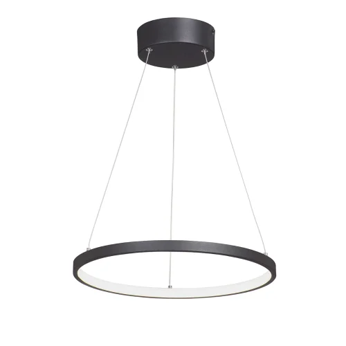 Светильник подвесной LED V4600-1/1S Vitaluce без плафона на 1 лампу, основание чёрное в стиле хай-тек кольца