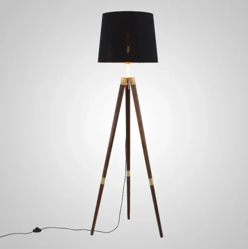 Торшер BISON Black 212140-23 ImperiumLoft чёрный на 1 лампу, основание латунь в стиле современный 
