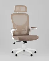 Кресло офисное TopChairs Airone, бежевый, в ткани УТ000040351 Stool Group, бежевый/текстиль сетка, ножки/металл/белый, размеры - *1250****