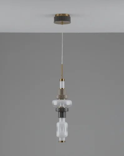 Светильник подвесной LED Atelieri V11689-PL Moderli белый на 1 лампу, основание бронзовое в стиле современный американский кантри фото 2