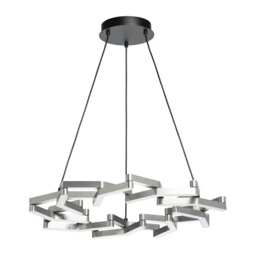 Светильник подвесной LED Ракурс 631018201 DeMarkt матовый хром на 1 лампу, основание чёрное в стиле хай-тек современный 