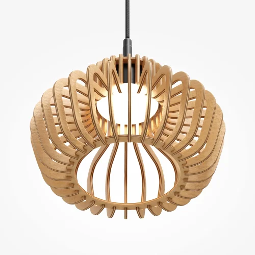 Светильник подвесной LED MOD465PL-L12BK2 Namiki Maytoni бежевый коричневый на 1 лампу, основание чёрное в стиле современный кантри фото 2