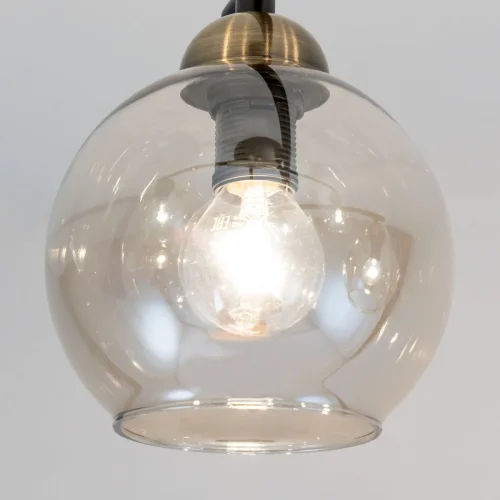 Люстра потолочная Анри CL124165 Citilux янтарная на 6 ламп, основание чёрное в стиле современный шар фото 5