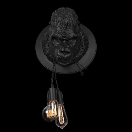Бра Gorilla 10178 Black LOFT IT без плафона на 3 лампы, основание чёрное в стиле современный обезьяна фото 2