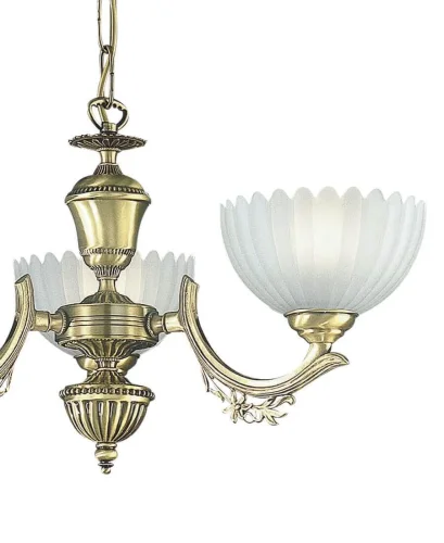 Люстра подвесная L 2825/3  Reccagni Angelo белая на 3 лампы, основание античное бронза в стиле классический  фото 2