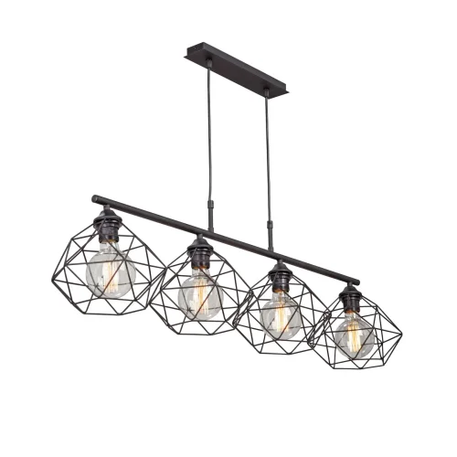 Светильник подвесной V4269-1/4S Vitaluce без плафона на 4 лампы, основание чёрное в стиле лофт Светильник подвесной V4269-1/4S Vitaluce без плафона на 4 лампы, основание чёрное в стиле лофт
