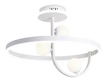 Светильник потолочный LED с пультом FL66261 Ambrella light белый 1 лампа, основание белое в стиле хай-тек модерн кольца