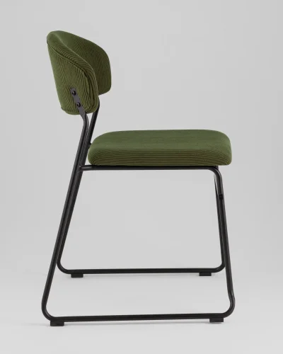 Стул обеденный Loftys, зеленый УТ000039716 Stool Group, зелёный/текстиль, ножки/металл/чёрный, размеры - *800***535*575 фото 3