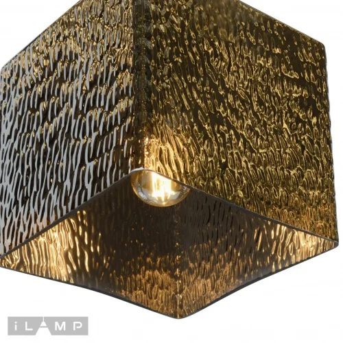 Светильник подвесной Cube A1407 GD iLamp золотой 1 лампа, основание чёрное в стиле современный лофт  фото 3