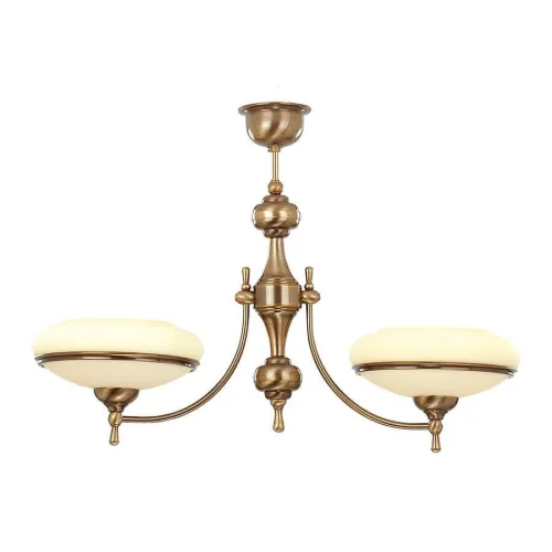 Люстра подвесная San Marino SAN-ZW-2(P) Kutek бежевая на 2 лампы, основание бронзовое в стиле американский 