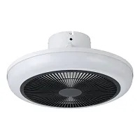 Люстра c вентилятором LED с пультом Sayulita 35198 Eglo белая чёрная на 1 лампу, основание белое в стиле современный хай-тек с пультом