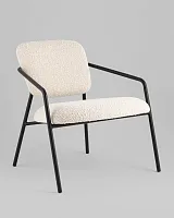 Кресло лаунж Rooney, белый УТ000039354 Stool Group, белый/букле, ножки//чёрный, размеры - ****700*710мм