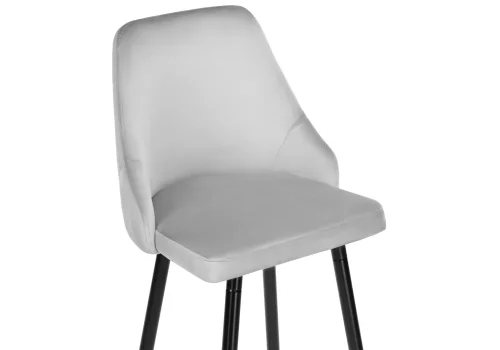 Барный стул Archi light gray 15042 Woodville, серый/велюр, ножки/металл/чёрный, размеры - ****490*500 фото 5