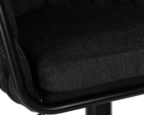 Стул барный 9690-LM LEON,  цвет сиденья черный (LAR-275-50), цвет основания черный Dobrin, чёрный/текстиль, ножки/металл/чёрный, размеры - 890*1100***550*490 фото 7