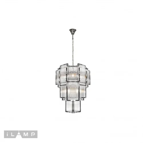 Люстра подвесная Tribeca MD0276-11 iLamp прозрачная на 11 ламп, основание никель в стиле американский современный  фото 2