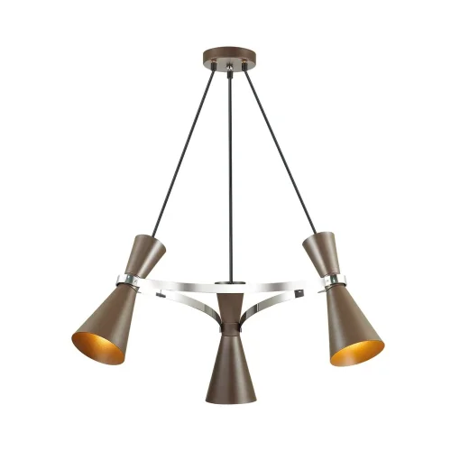 Люстра подвесная лофт Quinn 4417/3 Lumion коричневая на 3 лампы, основание коричневое в стиле лофт  фото 2