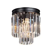 Люстра потолочная V5151-1/3+1PL Vitaluce прозрачная на 4 лампы, основание чёрное в стиле классический современный 