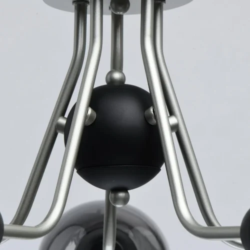 Люстра потолочная Вита 220012605 DeMarkt чёрная серая на 5 ламп, основание серебряное в стиле современный  фото 10