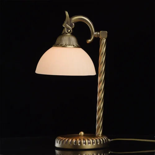 Настольная лампа Афродита 317031001 MW-Light бежевая 1 лампа, основание бронзовое металл в стиле классический  фото 2