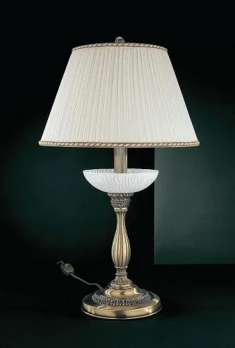 Настольная лампа P 5400 G Reccagni Angelo белая 2 лампы, основание античное бронза латунь металл в стиле классический 