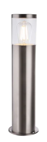Парковый светильник Лалли (Lalli) 34019S1 Globo уличный IP44 матовый никель на 1 лампу, плафон прозрачный в стиле современный E27