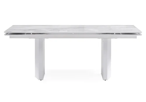 Стеклянный стол Монерон 200(260)х100х77 белый мрамор / белый 553541 Woodville столешница белая из стекло мдф фото 3
