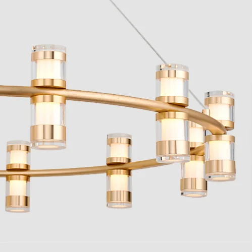 Люстра подвесная LED Ampullen 4323-12P Favourite прозрачная на 12 ламп, основание золотое в стиле современный кольца фото 3