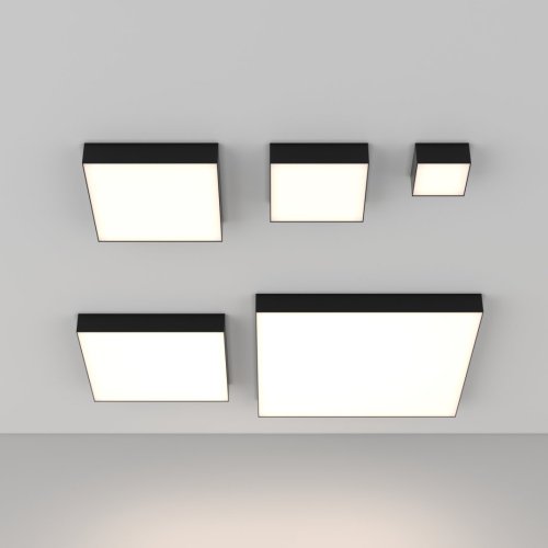 Светильник накладной LED Zon C032CL-12W4K-SQ-B Maytoni белый 1 лампа, основание чёрное в стиле современный  фото 5