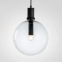 Светильник подвесной PENBALL D30 Black 212835-26 ImperiumLoft прозрачный на 1 лампу, основание чёрное в стиле лофт современный 