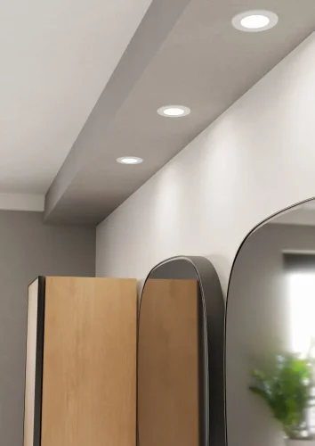 Светильник точечный LED Fueva 901416 Eglo белый на 1 лампу, основание белое в стиле современный круглый фото 2 Светильник точечный LED Fueva 901416 Eglo белый на 1 лампу, основание белое в стиле современный круглый фото 2