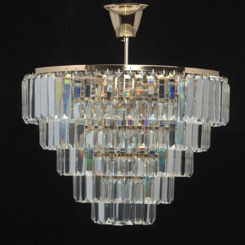Люстра потолочная Аделард 642010805 MW-Light прозрачная на 5 ламп, основание золотое в стиле классика  фото 3